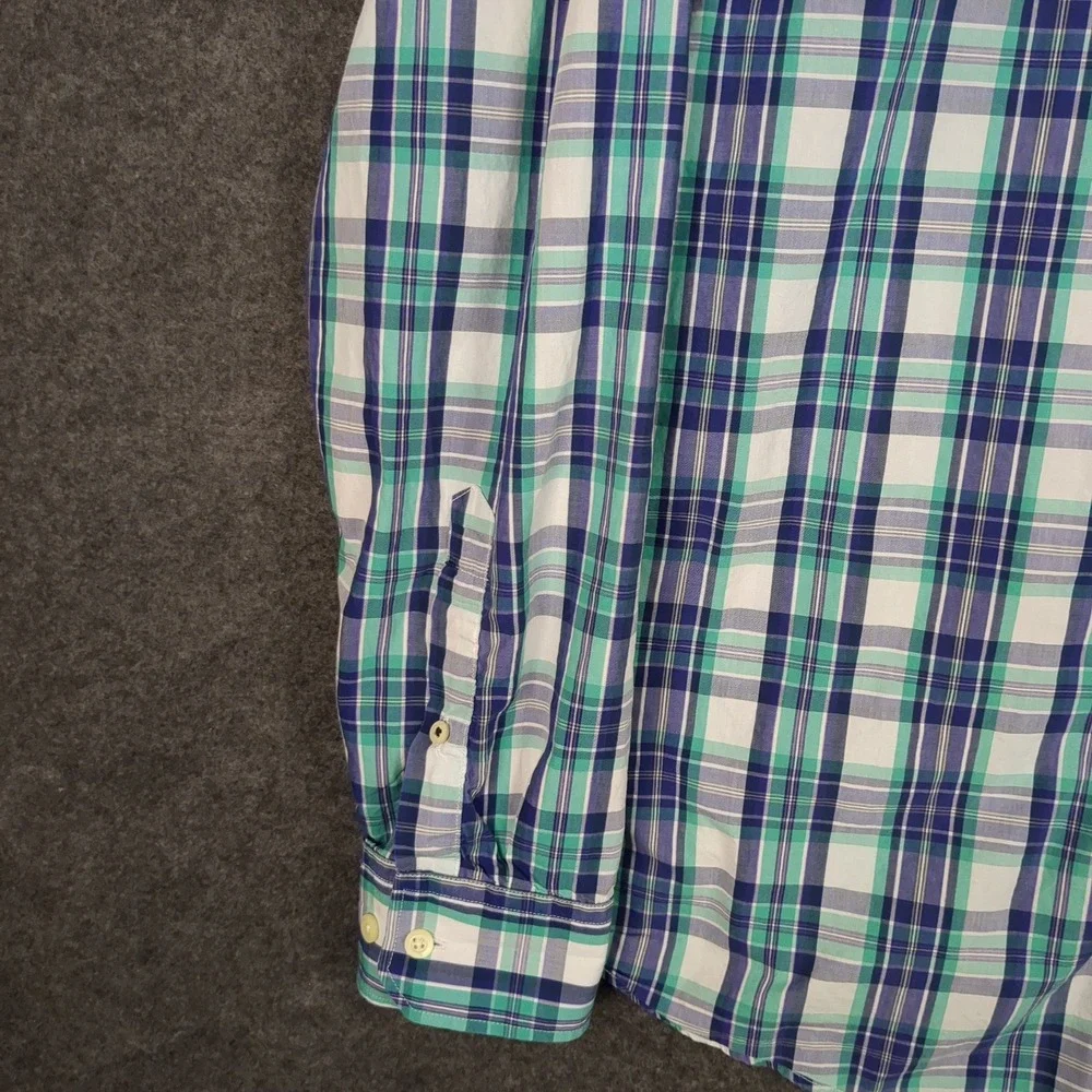 Banana Republic Mens Large Soft Wash Tailored Slim Fit Plaid‎ Button Down Shirt